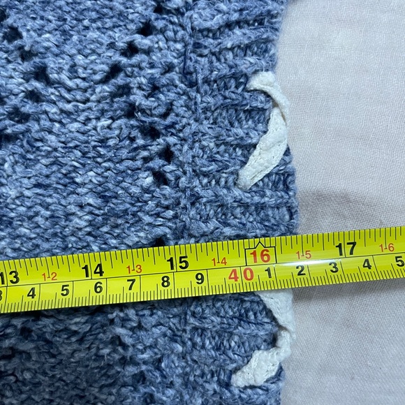 American Rag Womens Sweater Size Medium Blue Gray Knit Lace Up Sides Top - Picture 10 of 10